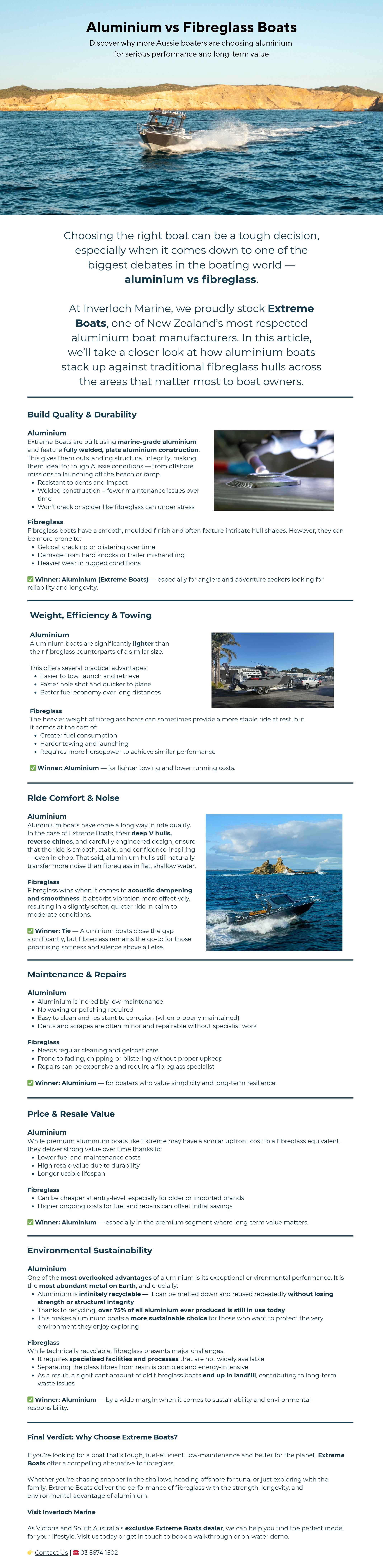 Aluminium vs Fibreglass